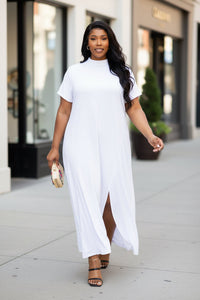 The White Everyday Flow Dress - Modestly Vogue 