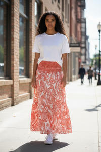Paisley Print Maxi Skirt - Modestly Vogue 
