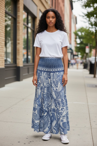 Paisley Print Maxi Skirt - Modestly Vogue 