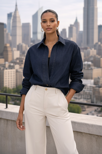 Blue French Style Design Shirt Female Socialite Elegant High Sense Spring New - Modestly Vogue 