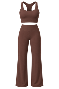 Chestnut Studio Sculpt Cross Strap Bra & Yoga Pants Set