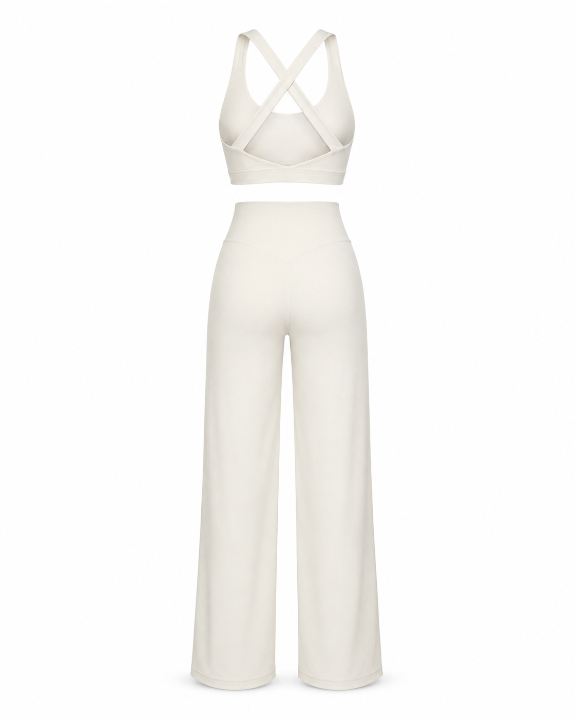 Ivory Studio Sculpt Cross Strap Bra & Yoga Pants Set