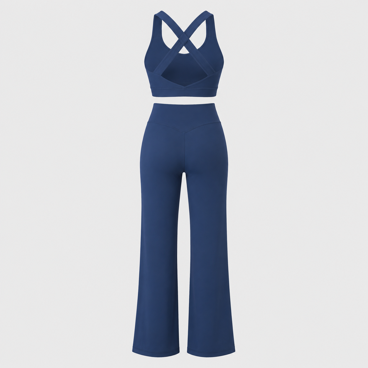 Blue Studio Sculpt Cross Strap Bra & Yoga Pants Set