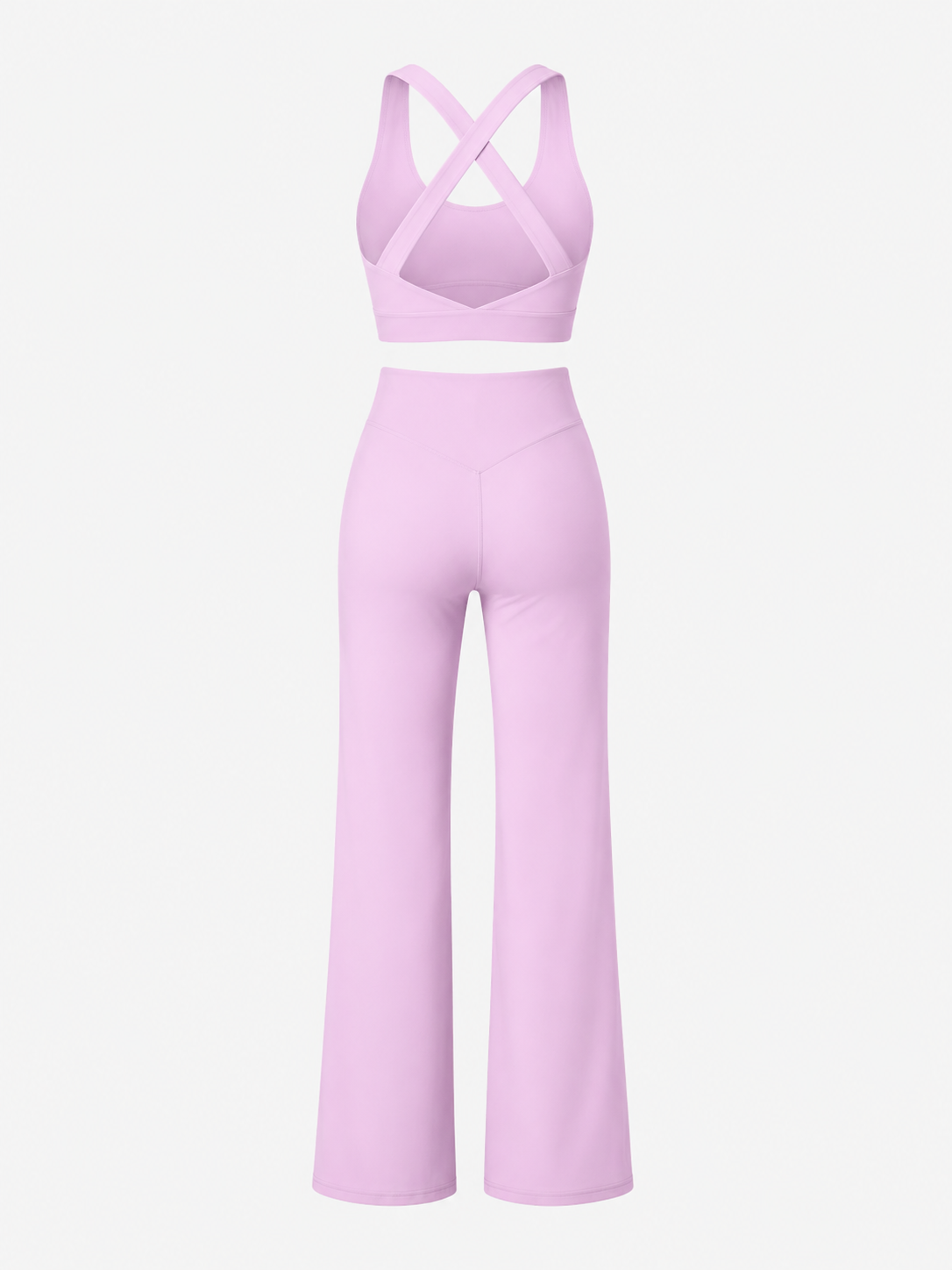 Pink Studio Sculpt Cross Strap Bra & Yoga Pants Set