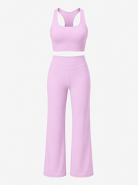 Pink Studio Sculpt Cross Strap Bra & Yoga Pants Set