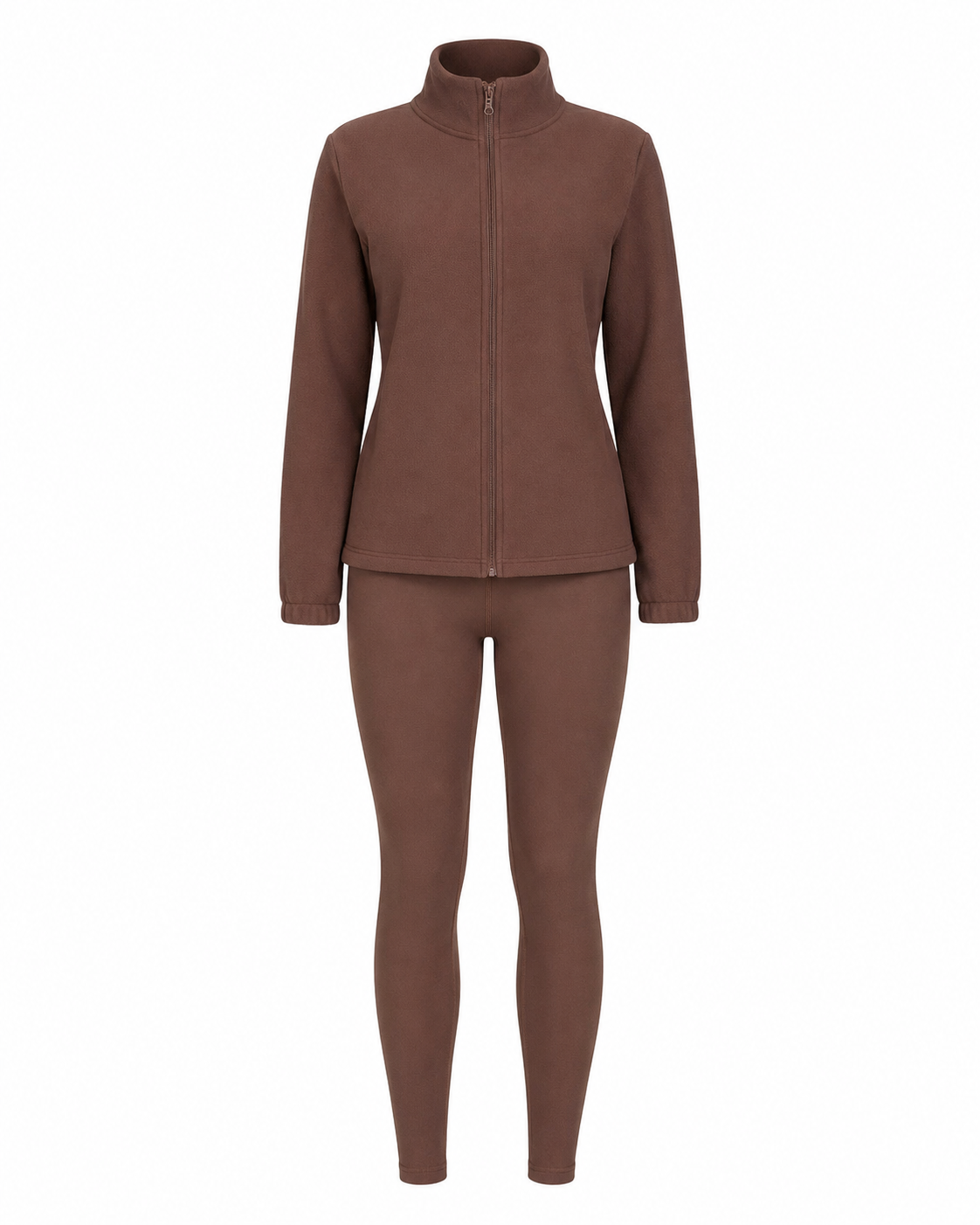 Chestnut Studio Sculpt High Waist Seamless Yoga Leggings with Long Sleeve Zip Jacket