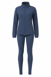 Blue Studio Sculpt High Waist Seamless Yoga Leggings with Long Sleeve Zip Jacket