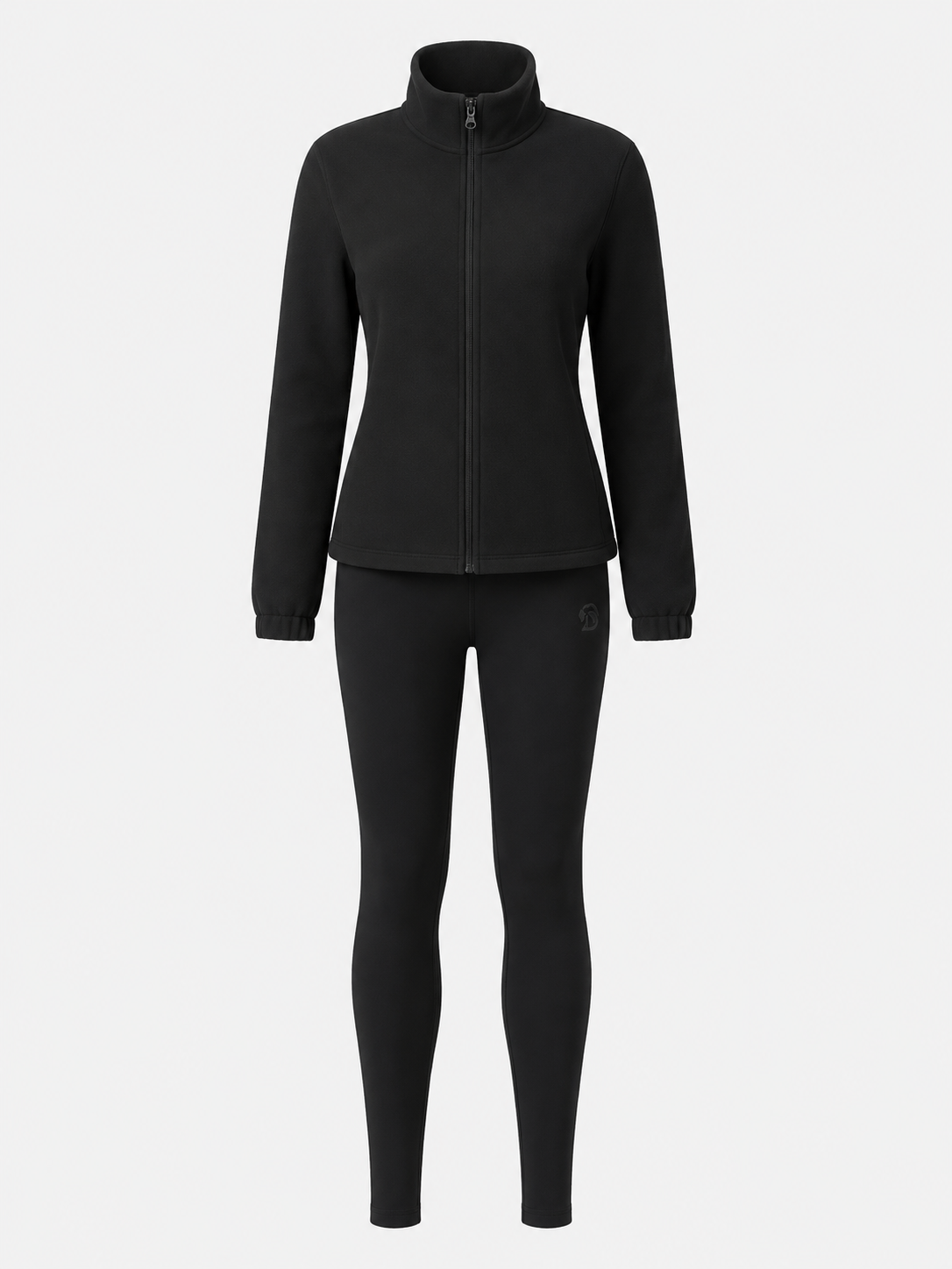 Black Studio Sculpt High Waist Seamless Yoga Leggings with Long Sleeve Zip Jacket