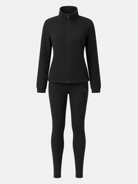 Black Studio Sculpt High Waist Seamless Yoga Leggings with Long Sleeve Zip Jacket