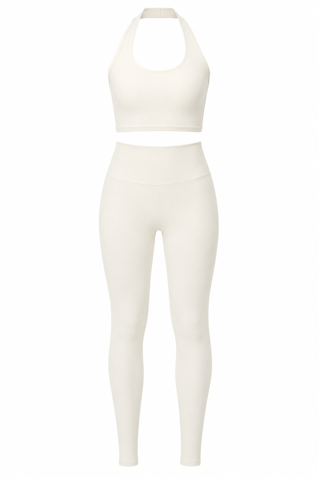 Ivory Halter Beauty Back Exercise Bra Gathering Vest Running Body Shaping Exercise Workout Pants Yoga Two Piece Sets