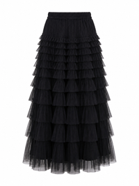 Maxi Skirt Elegant High Quality Internet Celebrity Tiered Dress A line Skirt