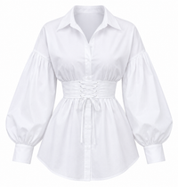 Women's New Waist Strap Slim Fit Sexy Lapel Shirt Dress