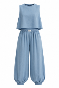 Sleeveless Top Loose Trousers Women's Suit