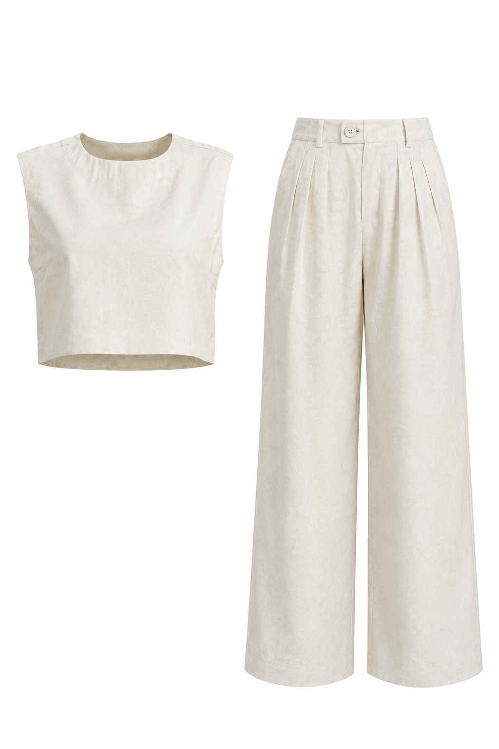 Linen Vest Pants Summer Sleeveless Vest Wide Leg Pants Casual Two Piece Sets