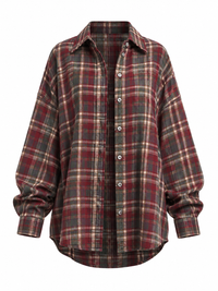 Oversized Plaid Button Up Shirt