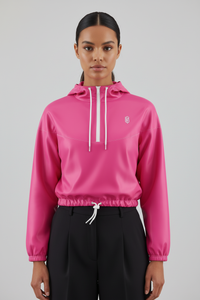 LEM Candy Pink cropped windbreaker - Modestly Vogue 