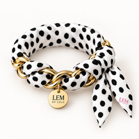LEM Polka Dot Signature Wrap Scarf Bracelet