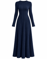 Long Sleeve Ribbed Knit Dress