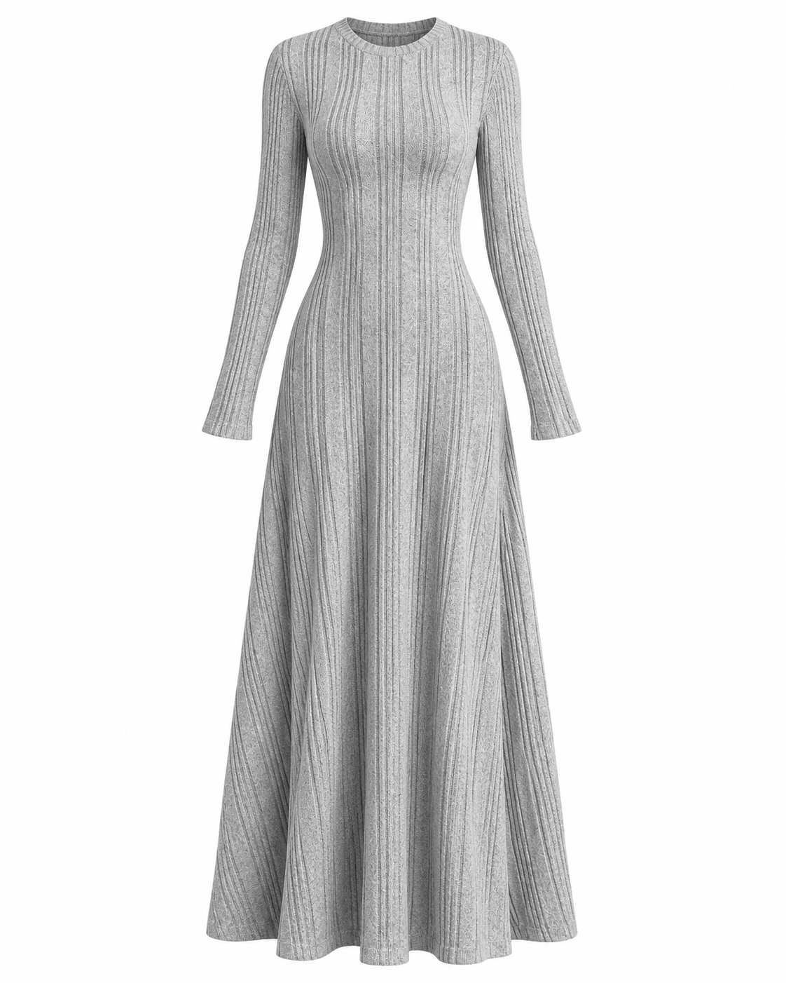Long Sleeve Ribbed Knit Dress