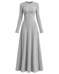 Long Sleeve Ribbed Knit Dress
