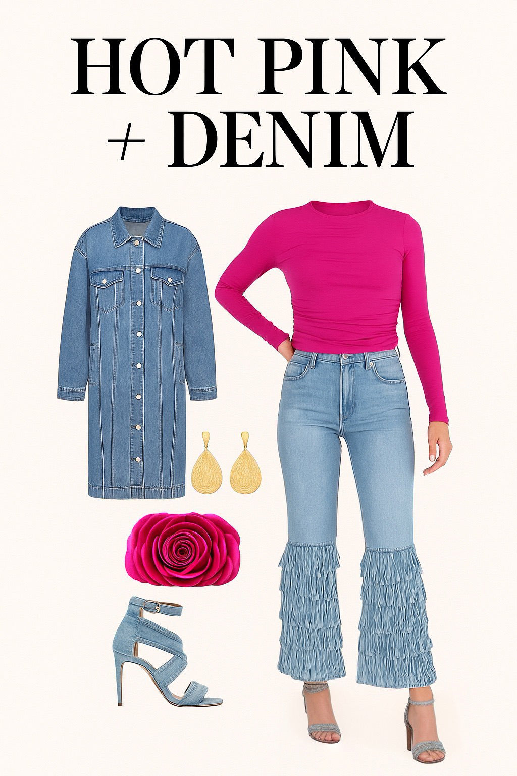 Hot Pink & Denim