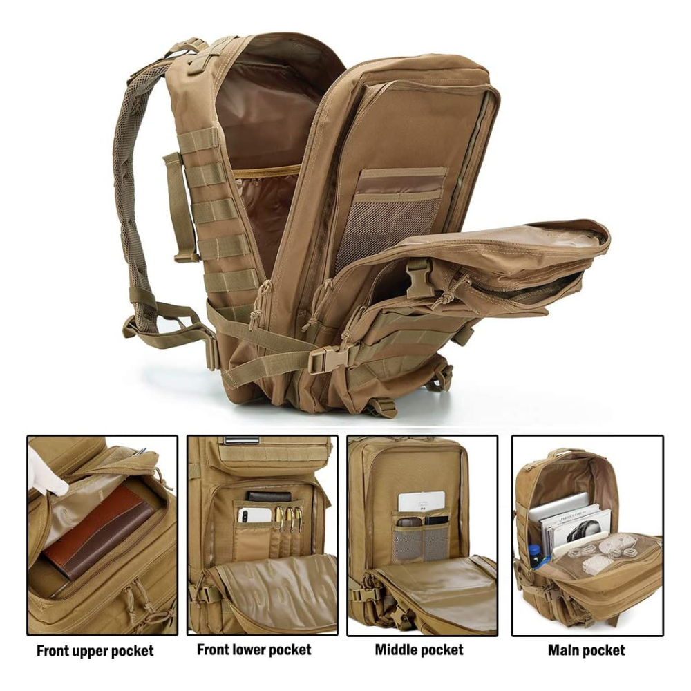Tactical 45L MOLLE Rucksack Backpack – Military Outdoor Pack