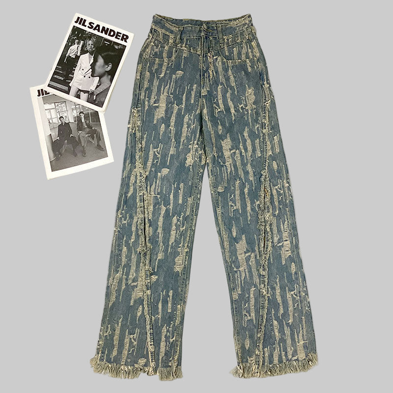 Retro High Street Tassel Skinny Jeans - Modestly Vogue 