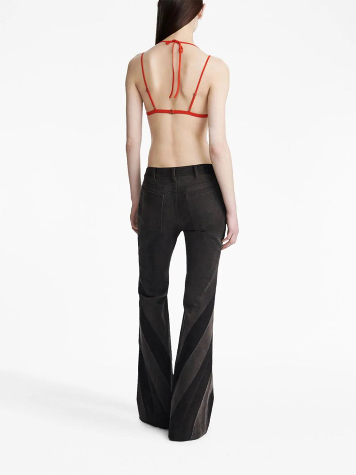 Blue Denim Patchwork Tube Top Three Jeans Two Piece Set - Modestly Vogue 