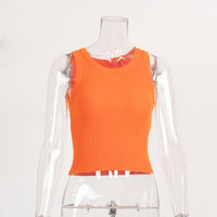 Knitted Vest Women Summer Solid Color Slim Thread Inner Wear Blouse Short Vest - Modestly Vogue 