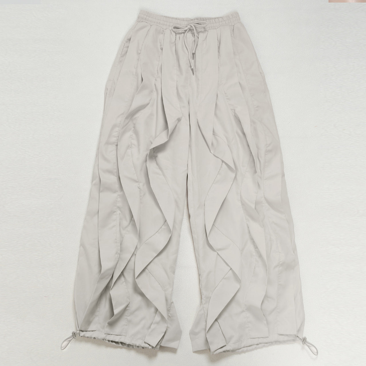 Taupe Ruffle Leg Ankle Banded Pants - Modestly Vogue 