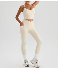 High Waist Cross Yoga Trousers – Nude Feel Quick Dry Fitness Pants
