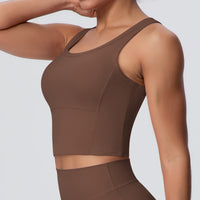 Nude Feel Workout Sports Bra with Chest Pad | Skin-Soft Fitness Bra - Modestly Vogue 