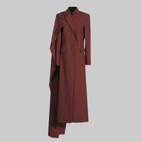 Elegant Comfort Casual Slim Fit Polo Collar Solid Color Long Trench Coat - Modestly Vogue 
