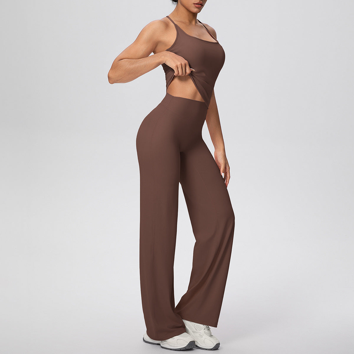 Micro Brushed Solid Color H Shaped Yoga Wear Set