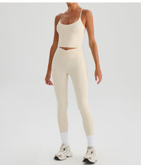 High Waist Cross Yoga Trousers – Nude Feel Quick Dry Fitness Pants