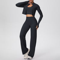 Women’s 3-Piece Sports Set | Zip Jacket, Halter Top & Pants