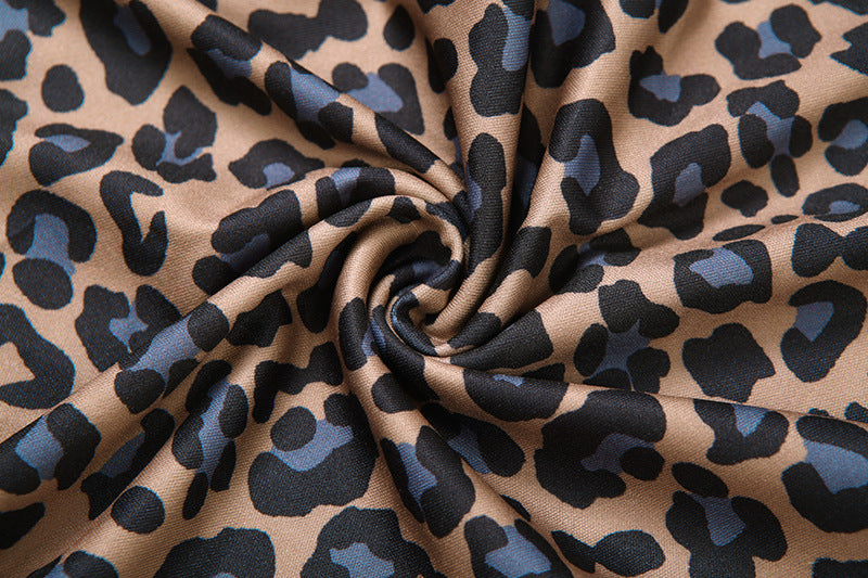 Leopard Print High Waist Wide Leg Trousers Pants - Modestly Vogue 