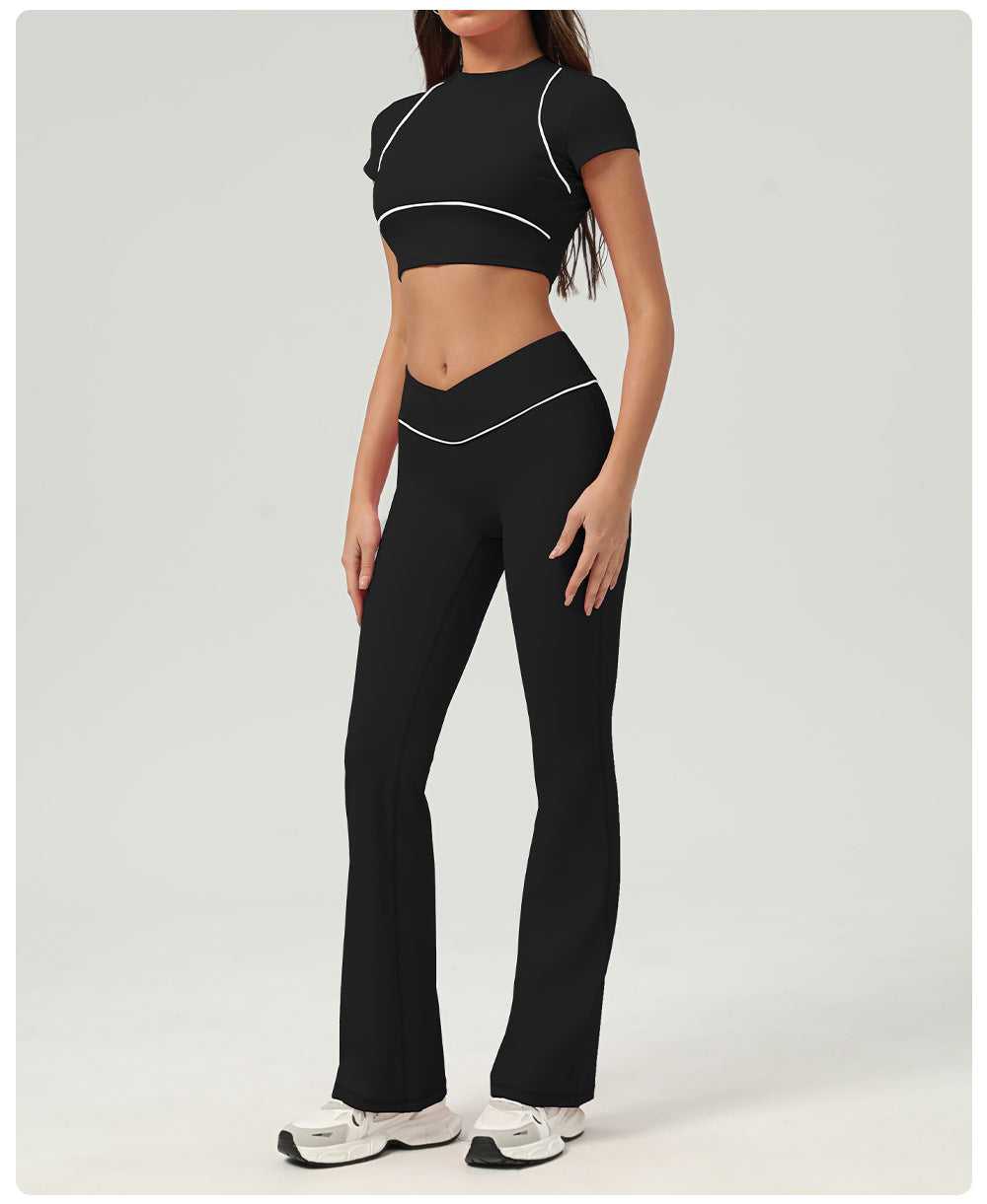 Quick-Drying Short Sleeve Workout Top – Women's Running & Yoga T-Shirt