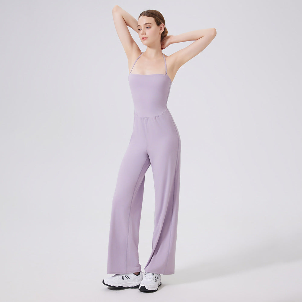 Nude-Feel Halter Yoga One-Piece | Autumn/Winter Activewear - Modestly Vogue 