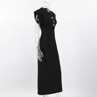 The Structured Button Detail Midi Dress - Modestly Vogue 