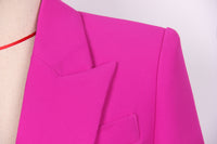 Red Wide Leg Tailored Elegant Pant Set Suit - Modestly Vogue 