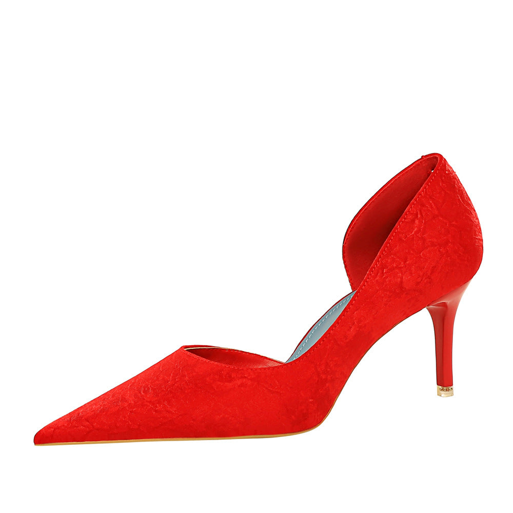 Women’s Pointed Toe Stiletto Heel Hollow Side Pumps