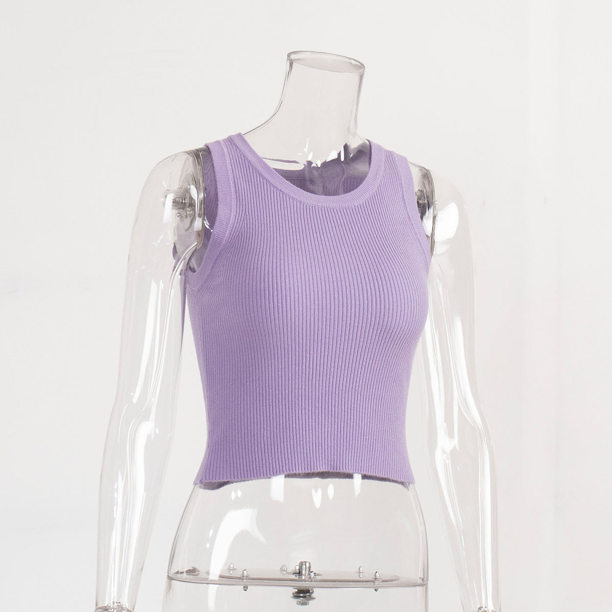 Knitted Vest Women Summer Solid Color Slim Thread Inner Wear Blouse Short Vest - Modestly Vogue 