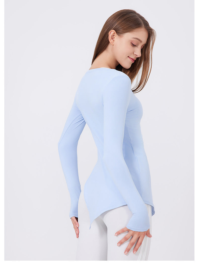 Slim Fit Long Sleeve Slimming Top for Women – Quick Drying Yoga & Workout Shirt