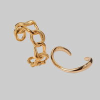 Gold Plated Open Ended Stainless Steel Textured Bracelet