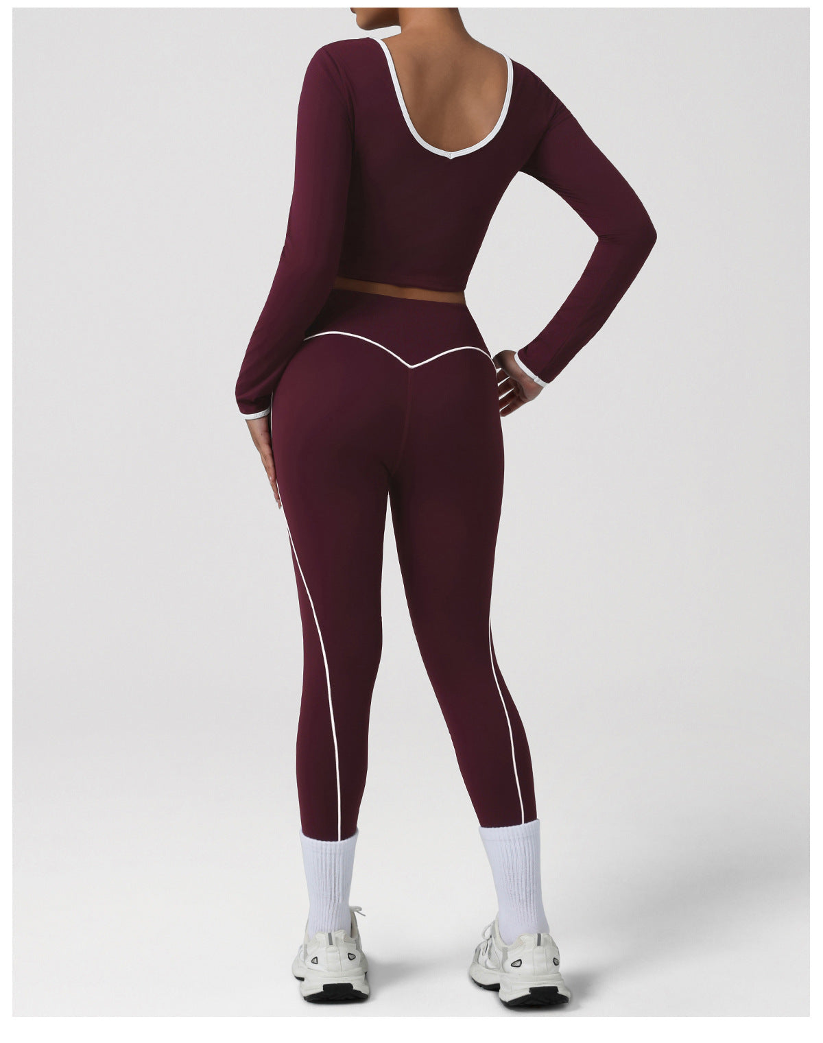 Autumn Winter Nude Feel Contrast Color Yoga Ninth Pants Autumn Winter Sports Workout Clothes Women Running Workout Trousers