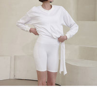 Women’s Short Cotton Lace-Up Yoga Fitness Sweater