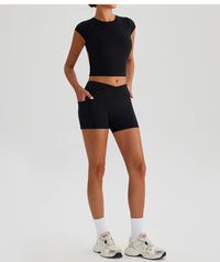 Nude Feel Sports T-Shirt – Removable Chest Pad, Backless Yoga Vest