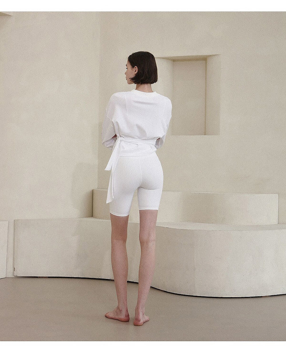 Women’s Short Cotton Lace-Up Yoga Fitness Sweater