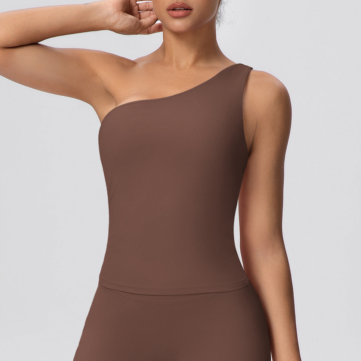 One Shoulder Slim Fit Workout Vest | Quick Drying Yoga Sports Top - Modestly Vogue 